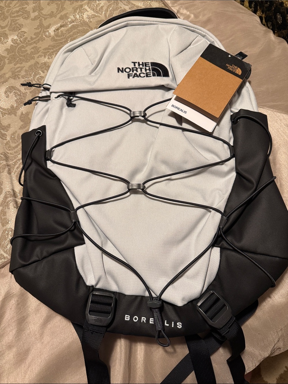 NEW North Face Borealis Backpack in Light Gray and Black never used with tags